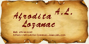 Afrodita Lozanac vizit kartica